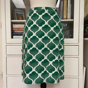 Boden green print A-line skirt